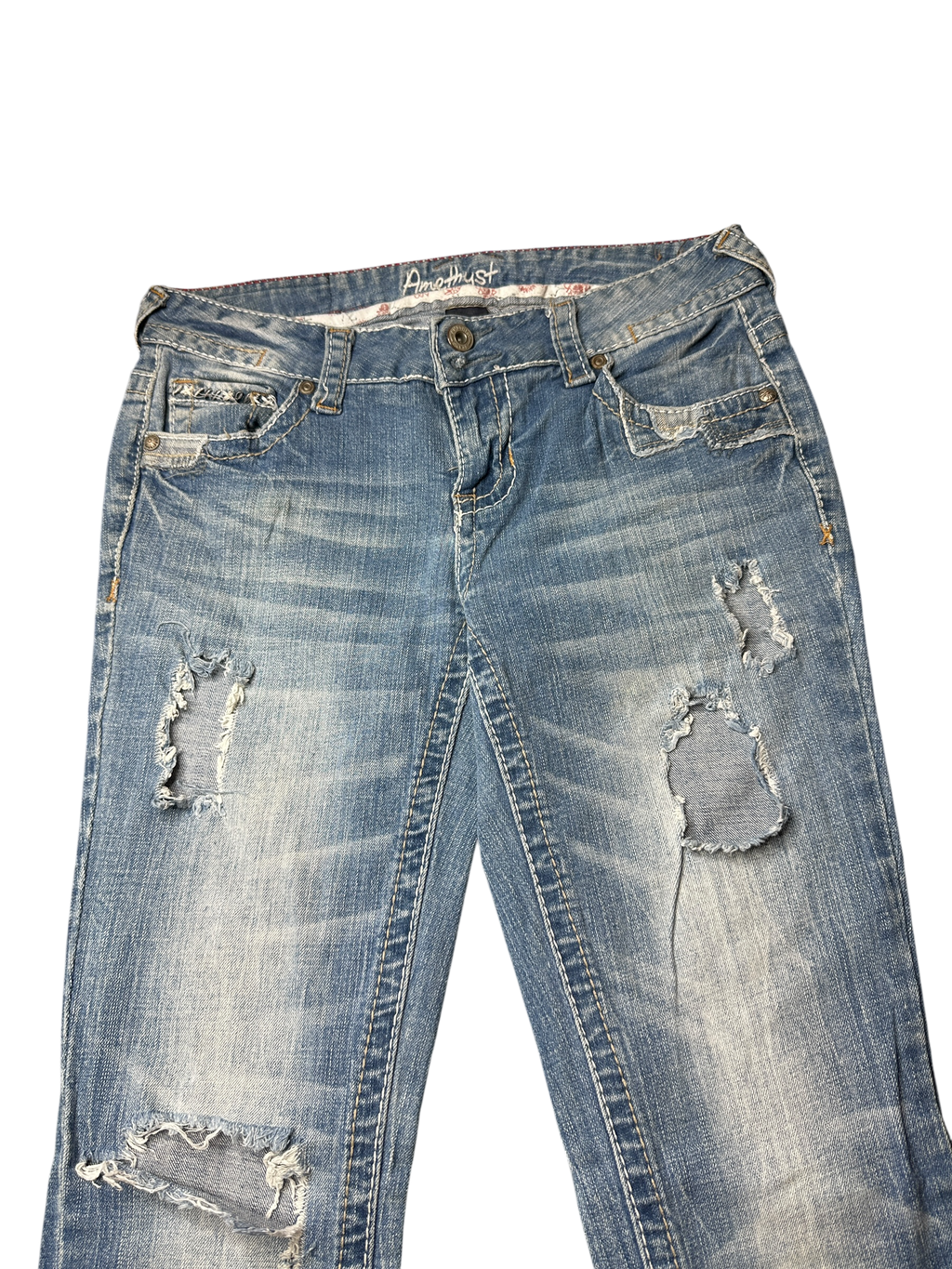 2000s low waist ripped bootcut Jeans (S)