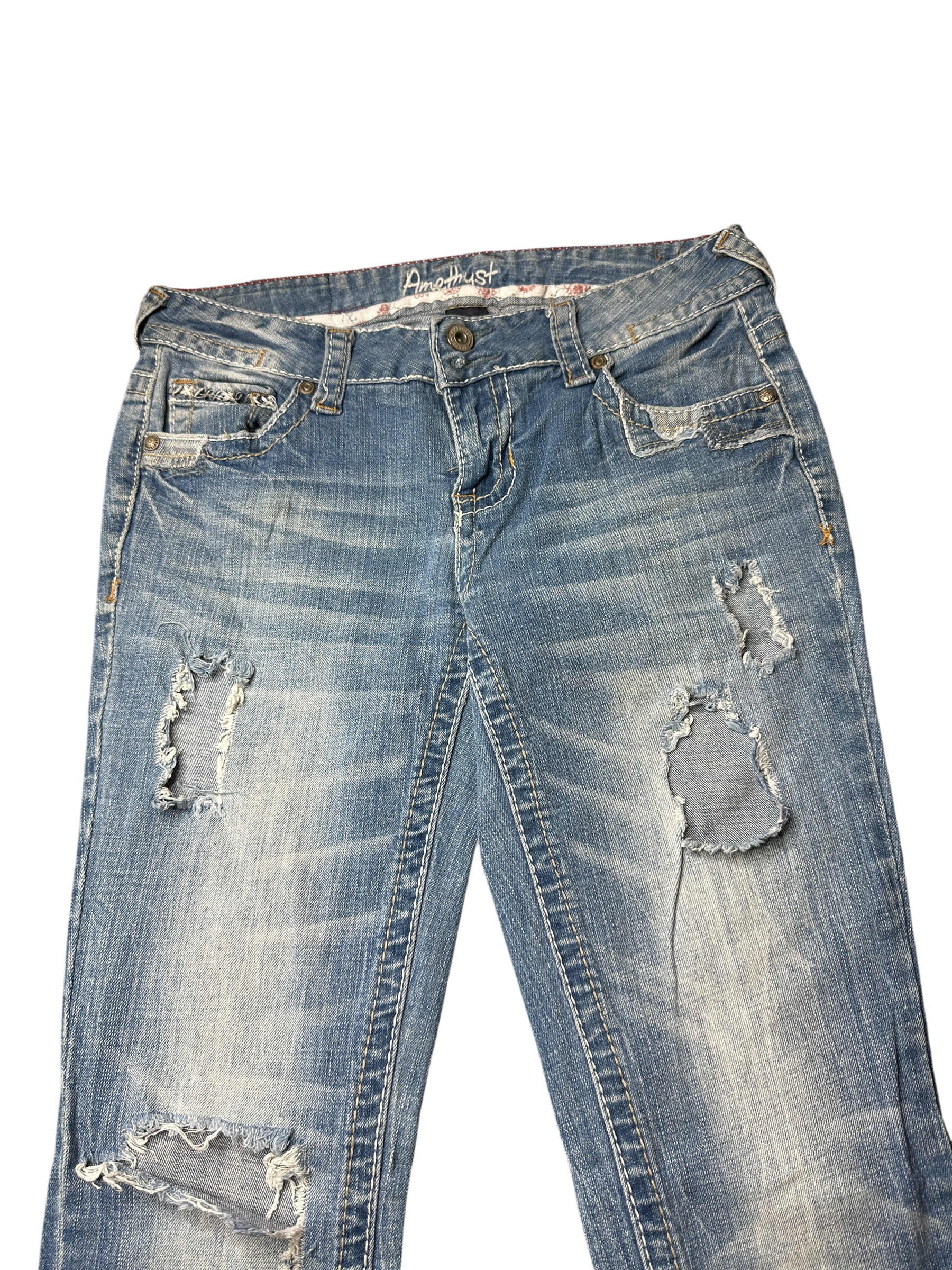 2000s low waist ripped bootcut Jeans (S)